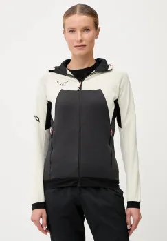 Dynafit hanorac Tour wool thermal culoarea negru, cu gluga, cu imprimeu, 08.0000071363 imagine