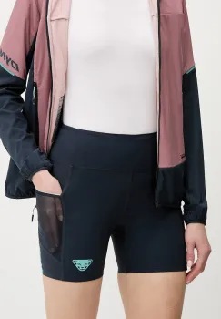 Dynafit pantaloni scurti outdoor Sky culoarea bleumarin, uni, high waist, 08.0000071923 imagine