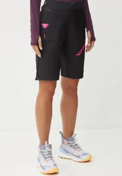 Dynafit pantaloni scurti sport Mezzalama Polartec Alpha femei, culoarea negru, cu imprimeu, high waist, 08.0000071601 imagine
