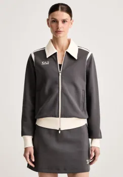 EA7 Emporio Armani hanorac cu fermoar pentru femei cu bumbac imagine