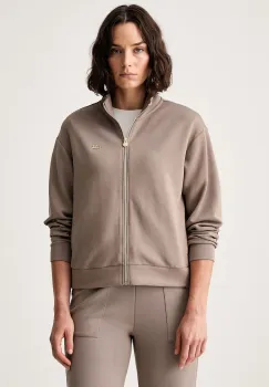 EA7 Emporio Armani hanorac cu fermoar pentru femei cu modal imagine