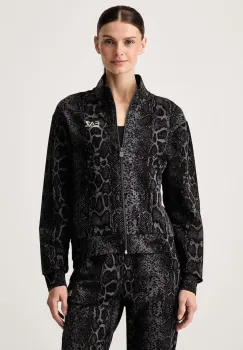 EA7 Emporio Armani hanorac cu fermoar pentru femei din bumbac cu elastan imagine