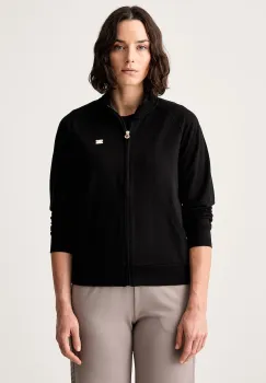 EA7 Emporio Armani hanorac cu fermoar pentru femei din bumbac cu elastan imagine