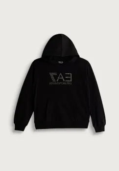 EA7 Emporio Armani hanorac cu gluga pentru copii din bumbac cu elastan imagine
