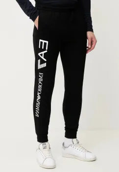 EA7 Emporio Armani pantaloni de trening din bumbac imagine