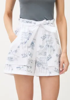 EA7 Emporio Armani pantaloni scurti pentru femei, cu bumbac imagine