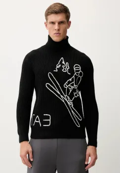 EA7 Emporio Armani pulover din amestec de lana imagine