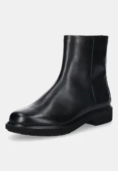 Ecco cizme de piele Metro Amsterdam Clean culoarea negru, cu toc plat, 222063-01001 imagine