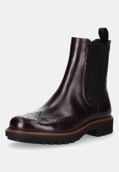 Ecco ghete chelsea de piele Metropole Oslo Chelsea culoarea rosu, cu toc plat, 232883-61291 imagine