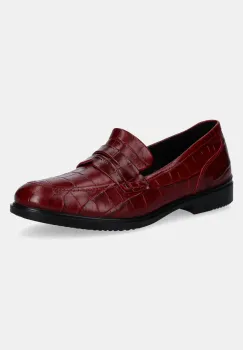 Ecco mocasini de piele Dress femei, culoarea rosu, cu toc plat, 209803-01065 imagine