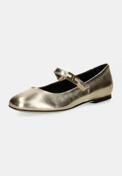 Elisabetta Franchi balerini din piele pentru copii culoarea auriu, F4A3.E0094.0243 imagine