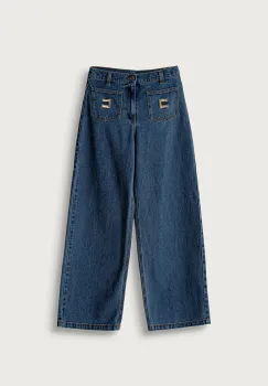 Elisabetta Franchi  blugi wide leg pentru copii imagine