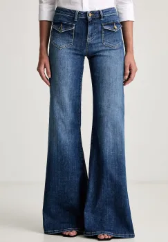 Elisabetta Franchi blugi wide leg pentru femei imagine