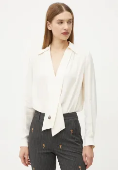 Elisabetta Franchi bluza femei, culoarea bej, neted, CA02341E2 NORBLIN imagine