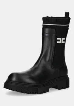 Elisabetta Franchi cizme chelsea din piele pentru copii culoarea negru, F4A5-E0424 imagine