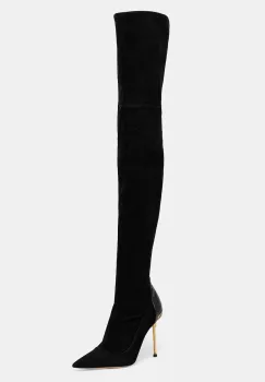 Elisabetta Franchi cizme din piele intoarsa culoarea negru, cu toc cui, SA36L57E2 imagine