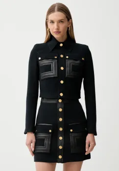 Elisabetta Franchi geaca culoarea negru, de tranzitie, GI15957E2 imagine