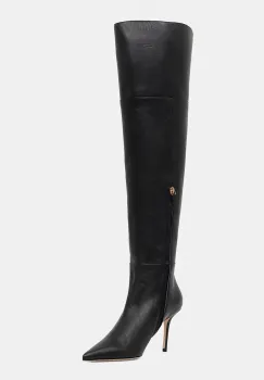 Elisabetta Franchi ghete de piele culoarea negru, cu toc cui, SA04L56E2 imagine