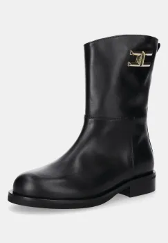 Elisabetta Franchi ghete din piele pentru copii culoarea negru, F4A5-E0445 imagine