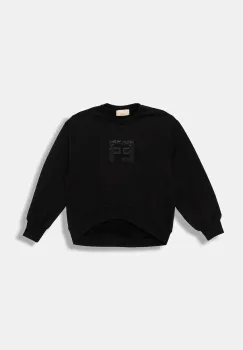 Elisabetta Franchi hanorac de bumbac pentru copii culoarea negru, cu imprimeu, EFFE158.0.FF002 imagine