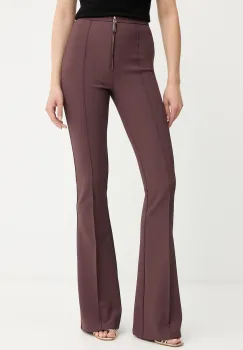Elisabetta Franchi pantaloni culoarea bordo, evazati, high waist, PA12256E2 imagine