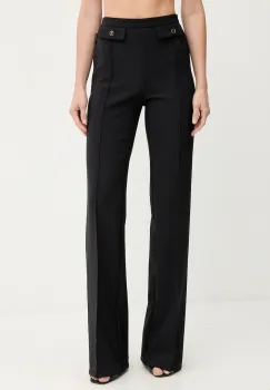 Elisabetta Franchi pantaloni culoarea negru, drept, high waist, PA12156E2 imagine