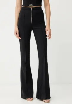 Elisabetta Franchi pantaloni culoarea negru, evazati, high waist, PA12256E2 imagine