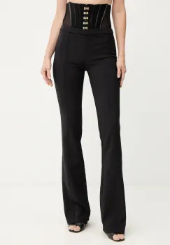 Elisabetta Franchi pantaloni culoarea negru, evazati, high waist, PA13257E2 imagine