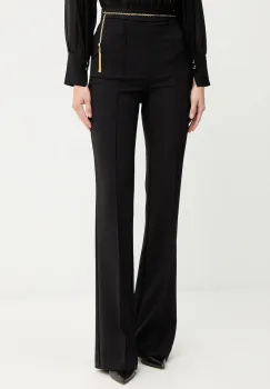 Elisabetta Franchi pantaloni culoarea negru, evazati, high waist, PA14157E2 imagine