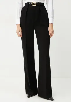 Elisabetta Franchi pantaloni femei, culoarea negru, drept, high waist, PA09552E2 imagine