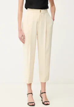 Elisabetta Franchi pantaloni femei, culoarea verde, fason tigareta, high waist, PA06651E2 imagine
