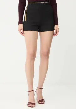 Elisabetta Franchi pantaloni scurti culoarea negru, uni, high waist, SH01757E2 imagine