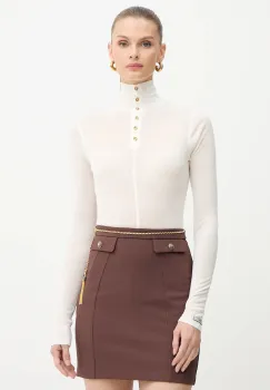 Elisabetta Franchi pulover din amestec de lana culoarea bej, light, MD61B56E2 imagine