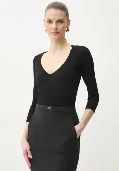 Elisabetta Franchi pulover femei, culoarea negru, light, MK98T51E2 imagine