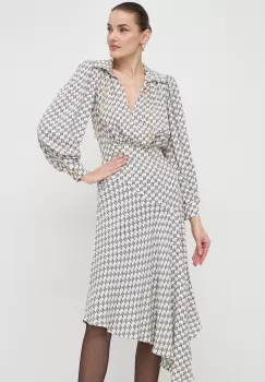 Elisabetta Franchi rochie culoarea bej, maxi, evazati imagine