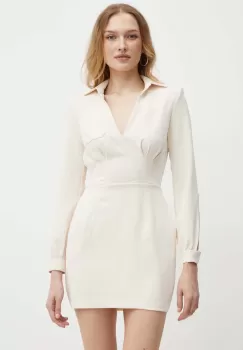 Elisabetta Franchi rochie culoarea bej, mini, drept, AB67646E2 imagine