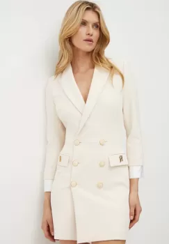 Elisabetta Franchi rochie culoarea bej, mini, drept, ABT1041E2 NORBLIN imagine