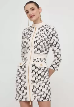 Elisabetta Franchi rochie culoarea bej, mini, mulata imagine