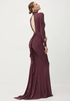 Elisabetta Franchi rochie culoarea bordo, maxi, mulata, AB61646E2 imagine