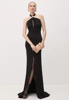 Elisabetta Franchi rochie culoarea negru, maxi, evazati, AB71747E2 imagine