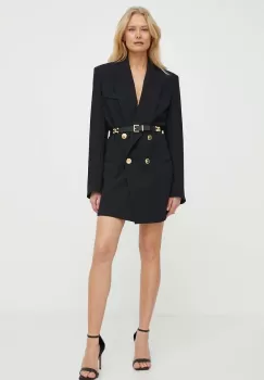 Elisabetta Franchi rochie culoarea negru, mini, drept, AB65942E2 imagine