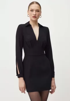 Elisabetta Franchi rochie culoarea negru, mini, drept, AB67646E2 imagine