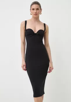 Elisabetta Franchi rochie culoarea negru, mini, mulata, AB65542E2 imagine