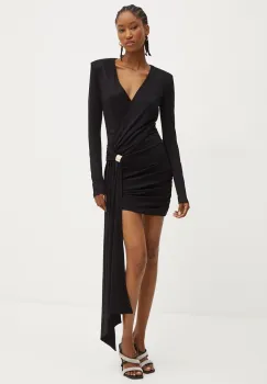 Elisabetta Franchi rochie culoarea negru, mini, mulata, AB71947E2 imagine