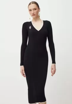 Elisabetta Franchi rochie culoarea negru, mini, mulata, AM09M46E2 imagine