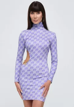 Elisabetta Franchi rochie culoarea roz, mini, mulata imagine