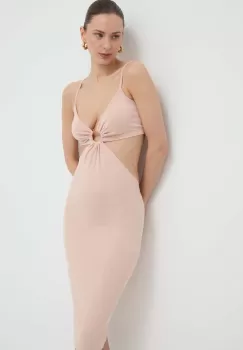 Elisabetta Franchi rochie culoarea roz, mini, mulata imagine