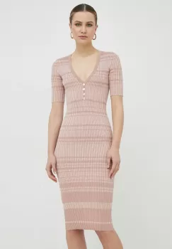 Elisabetta Franchi rochie culoarea roz, mini, mulata imagine
