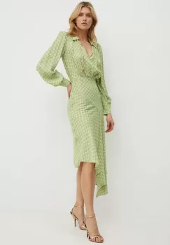 Elisabetta Franchi rochie culoarea verde, midi, evazati, ABS5341E2 NORBLIN imagine