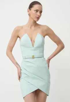 Elisabetta Franchi rochie culoarea verde, mini, mulata, AB64842E2 imagine